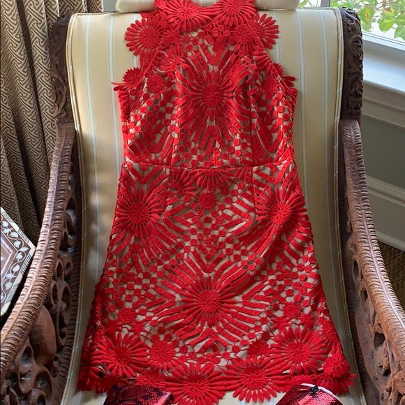 SAYLOR FOR FREE PEOPLE PRESLEY RED MINI DRESS - Picture 9 of 16